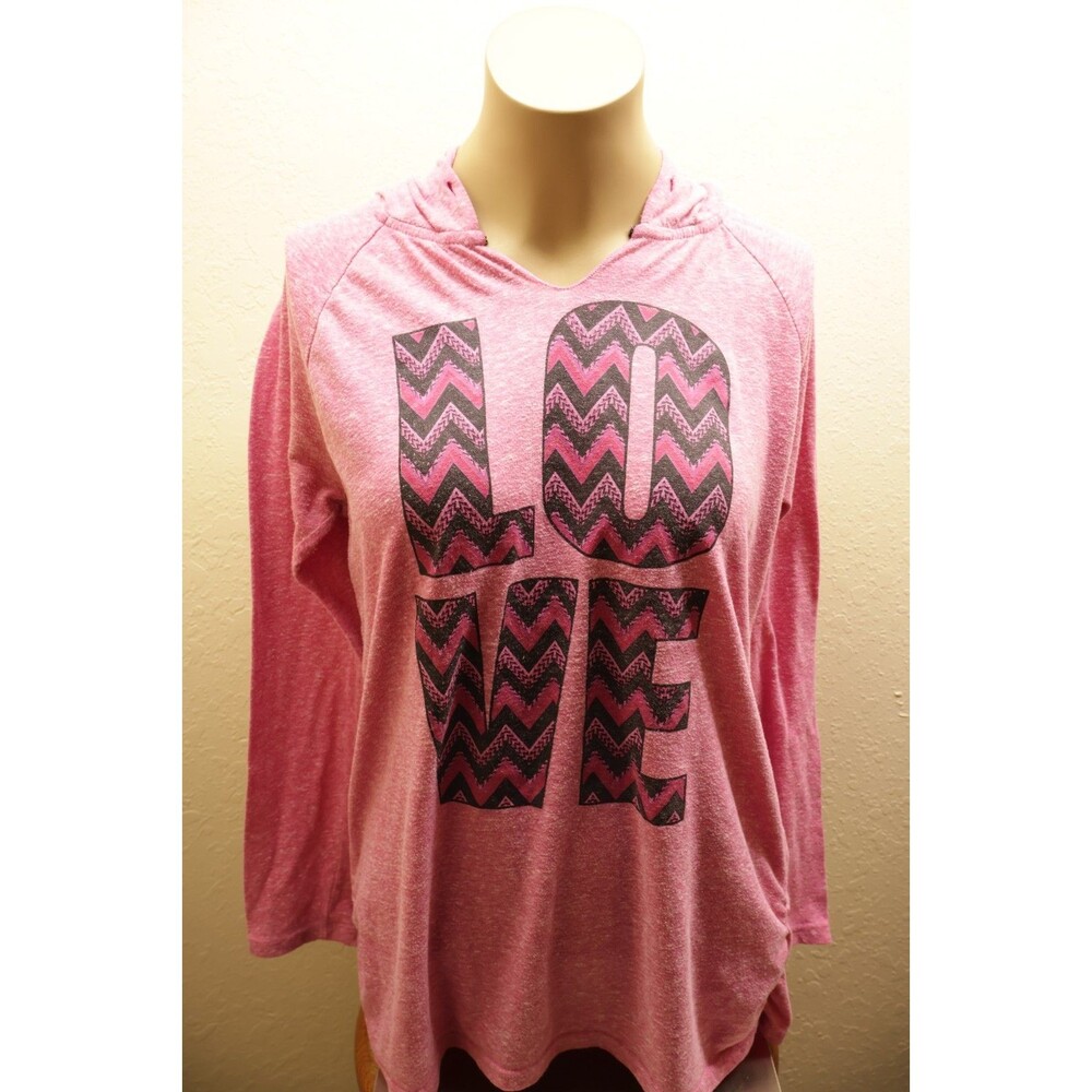 L.A Kitty Sweatshirt Black & Pink Logo Says Love SZ Medium Casual Going Out